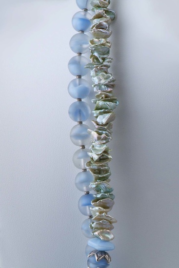 Lampwork, Glass & Pearl Lariat