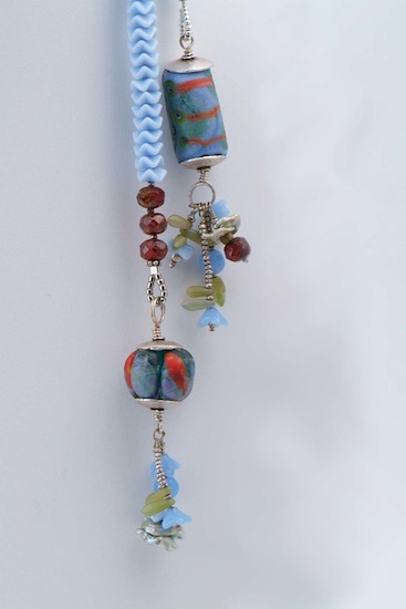 Lampwork, Glass & Pearl Lariat