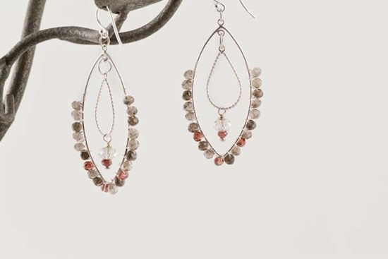 Hesionite Garnet Sterling Hoops