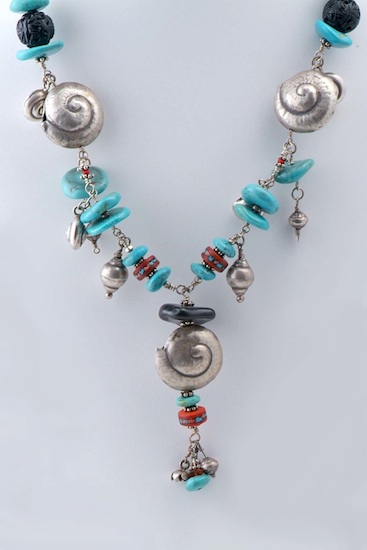 Turquoise and Fine Silver Necklace
